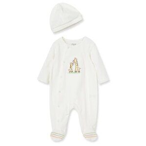 Little Me Baby Boys or Girls Giraffe Coverall with Hat, 2 Piece Set Size Newborn